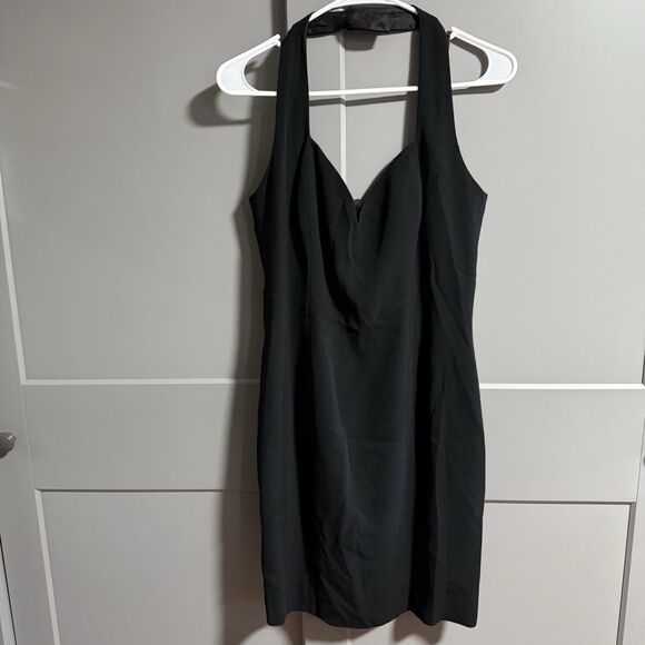 Nicole Miller Women Little Black Dress Sweetheart Neck Halter 10 (US S/M) - Picture 1 of 7